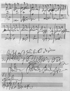 Partition musicale manuscrite (encre sur papier) - Ludwig van Beethoven