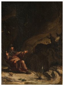 Transept nord, Autel de San Rocco 1635, 45, Genovesino 1645, San Rocco visité par les foires dans le désert, Peint en bas à droite - Luigi Miradori