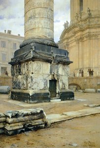 Colonne Trajane à Rome, par Luigi Bazzani (1836-1927)