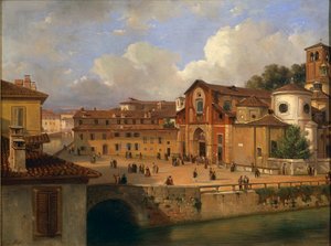 Milan, vue de la place Saint-Marc avec l
