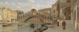 Vue sur le pont du Rialto, Venise - Luigi Ferrazzi