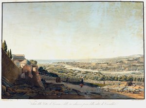 Vue de Gênes et des environs depuis la route de Camaldoli (gravure)