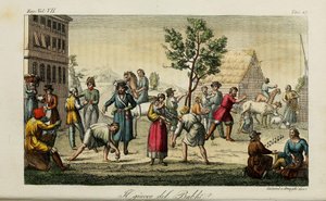 Osselets. Illustration de Il costume antico e moderno o storia del governo par Giulio Ferrario, 1831 - Luigi Giarrè