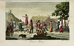 Danse russe. Illustration de Il costume antico e moderno o storia del governo par Giulio Ferrario, 1831