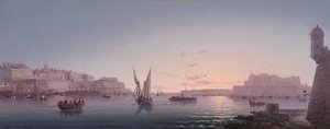 Grand Harbour, Malte, depuis Corrodino, 1911 - Luigi Maria Galea