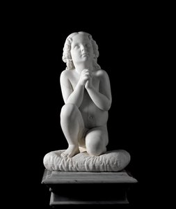 Petit garçon en prière Sculpture en marbre par Luigi Pampaloni, vers 1827 - Luigi Pampaloni