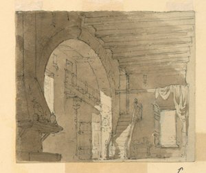 Décor de scène, intérieur de cuisine - Luigi Ricci