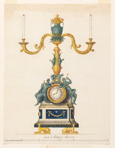 Conception pour un chandelier avec une horloge - Luigi Righetti