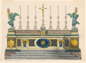 Dessin, Autel de marbres colorés, vers 1820