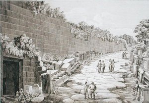 Route romaine vers Tusculo, après sa première excavation en 1825, de 