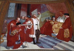 Galilée en présence du Doge. Le scientifique présente le télescope au Sénat de Venise dans le clocher de la place Saint-Marc - Luigi Sabatelli