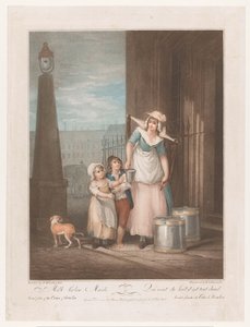 Laitière (Milk below Maids) (séries Cris de Londres, Cries of London) - Luigi Schiavonetti