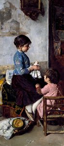 Jours heureux, peinture de Luigi Serena (1855-1911) - Luigi Serena