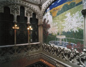 Mosaïques, Casa Nava (1901-1907), à Reus - DOMENECH I MONTANER, Lluis (1850-1923). Maison Navas. 1901-1907. ESPAGNE. Reus. Maison Navas. Décoration intérieure en mosaïque. Modernisme. Architecture.