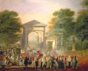 Avenue devant les jardins botaniques de Madrid - Luis Paret y Alcazar
