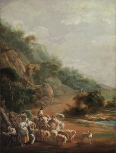 Scène avec des villageois (fragment) - Luis Paret y Alcazar