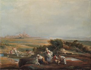 Vue de Fuenterrabía (fragment) - Luis Paret y Alcazar