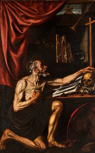 Espagnol : San Jerónimo penitente en su estudio St Jerome Doing Penance in his Study