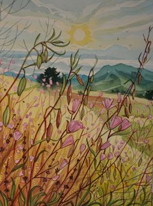 Lever de soleil sur un champ rose - Luisa Millicent