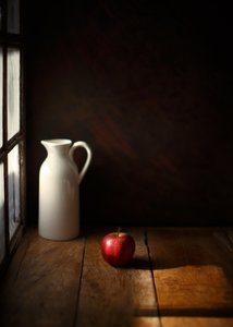 Nature morte avec une pomme et un pichet