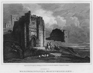 Entrée du Château de Warkworth, Northumberland (gravure) - Luke (after) Clennell