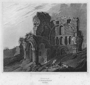 Intérieur de Lindisfarn, extrémité ouest (gravure) - Luke (after) Clennell