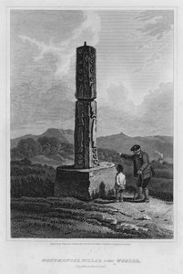 Colonne monumentale, près de Wooler, Northumberland (gravure) - Luke (after) Clennell