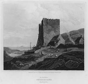 La tour de Goldieland, Roxburgshire (gravure)
