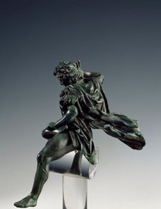 Art grec : Le roi de Macédoine Alexandre le Grand (356-323 av. J.-C.) à cheval. Sculpture en bronze de Lysippe de Sicyone (395-305 av. J.-C.) 4e siècle av. J.-C. Rome Museo Nazionale di Villa Giulia Italie - Lysippos (attributed to)