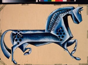 Le cheval bleu. Esquisse pour la piece de theatre Du pope et de son valet Balda d