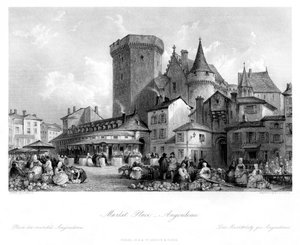 Place du marché, Angoulême, France, 19e siècle