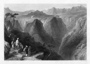 Mont Liban, au-dessus de la vallée de Kedesha, ou Vallée Sainte, Liban, 1841 - M. J. Starling