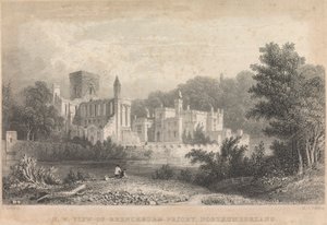 Vue nord-ouest du prieuré de Brenckburn, Northumberland ; page 44 (Volume Un) - M. J. Starling