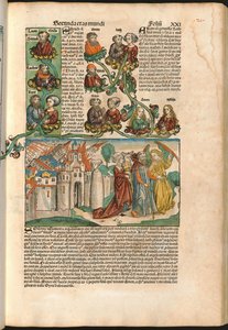 Arbre généalogique de Laban, de la Chronique de Nuremberg par Hartmann Schedel (1440-1514) imprimée en 1493 - M. and Pleydenwurff W. Wolgemuth