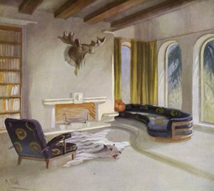 Intérieurs des années 1930 : Salle de fumeurs dans une maison de campagne - M. Stier
