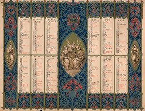 Calendrier avec jours de saints et anniversaires royaux, 1847