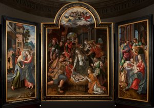 Adoration des mages, Triptyque, Panneau central, (détail) - Maarten de Vos