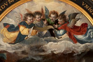 Adoration des mages, Triptyque, Panneau central, (détail) - Maarten de Vos
