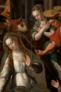 Adoration des Mages, Triptyque, Panneau central, (détail) - Maarten de Vos