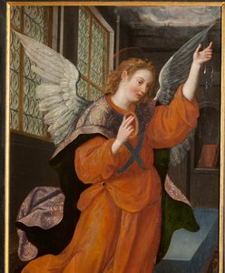 Adoration des Mages, Triptyque, Panneau gauche, partie arrière (détail) - Maarten de Vos