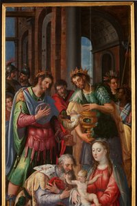Adoration des mages, Triptyque, Panneau droit, (détail)