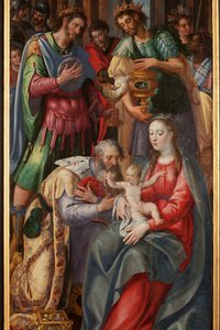 Adoration des Mages, Triptyque, Panneau droit (détail) - Maarten de Vos