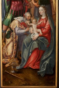 Adoration des Mages, Triptyque, Panneau droit, (détail) - Maarten de Vos