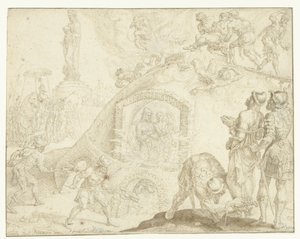 Trois jeunes hommes jetés dans une fournaise ardente (Histoire des trois jeunes hommes) - Maarten van Heemskerck