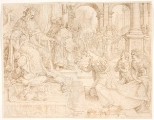 Esther devant Assuérus - Maarten van Heemskerck