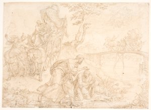 Philippe baptise le trésorier de la reine éthiopienne Candace - Maarten van Heemskerck