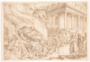 Jéhu détruit le temple de Baal - Maarten van Heemskerck
