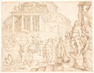 Josias ordonne de retirer les chevaux et de brûler les chars solaires - Maarten van Heemskerck