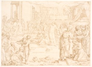 Pierre et les autres apôtres baptisant la congrégation à Jérusalem - Maarten van Heemskerck