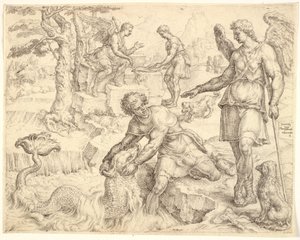 Tobias attrapant le poisson dans le fleuve Tigre - Maarten van Heemskerck